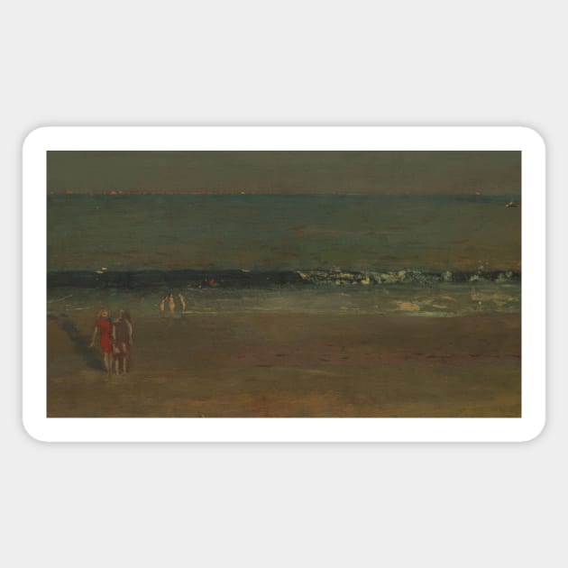 The Beach, Late Afternoon by Winslow Homer Sticker by Classic Art Stall